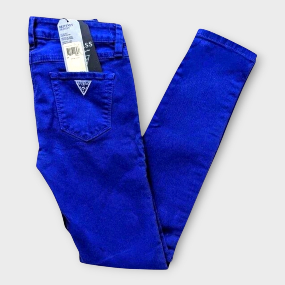 Guess NWT 24 Brittney Skinny Jeans Slim Fit Royal Blue Y2K